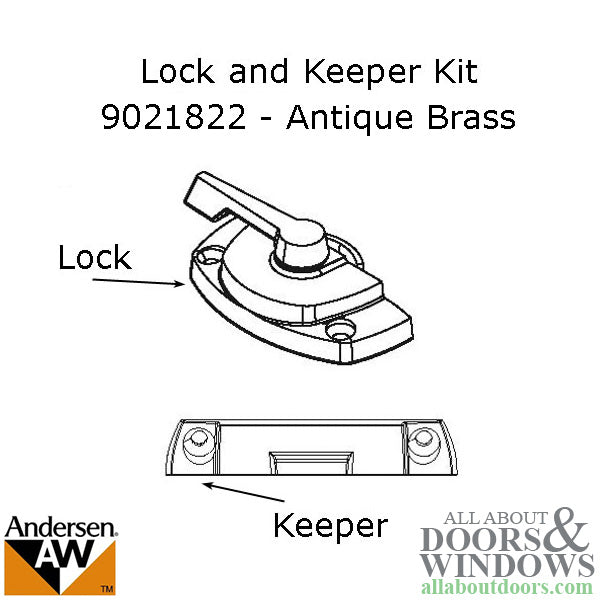 Unavailable - Andersen Tilt-Wash (DC) and Tilt-Wash (TW) Windows - Lock and Keeper Kit - Antique Brass - Unavailable - Andersen Tilt-Wash (DC) and Tilt-Wash (TW) Windows - Lock and Keeper Kit - Antique Brass