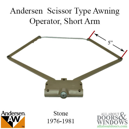 Andersen Awning Operator, Scissor Type, 5 Link - Stone - Andersen Awning Operator, Scissor Type, 5 Link - Stone