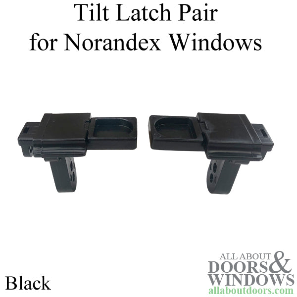 Sash Retainer, Norandex Window Tilt Latch, Pair - Black - Sash Retainer, Norandex Window Tilt Latch, Pair - Black