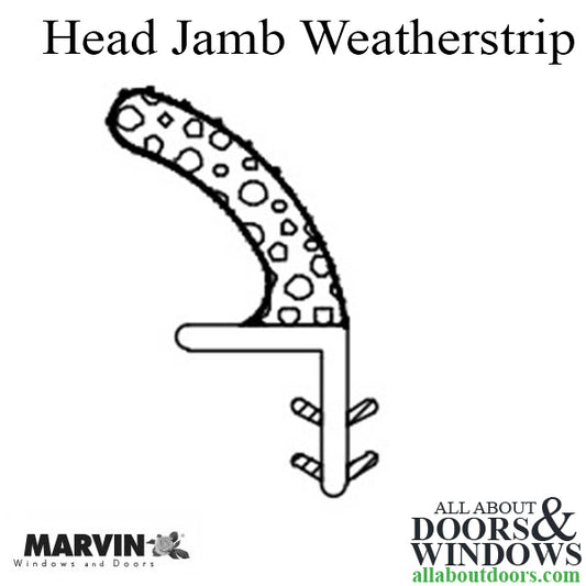 Marvin Head Jamb Parting Stop, V1194 Stile Weather Strip, sold by the foot