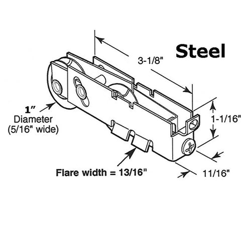 Dual Wheel Door Roller For Sliding Door Roller 1 Inch Steel Wheel With Adjustable F Tab Housing - Dual Wheel Door Roller For Sliding Door Roller 1 Inch Steel Wheel With Adjustable F Tab Housing