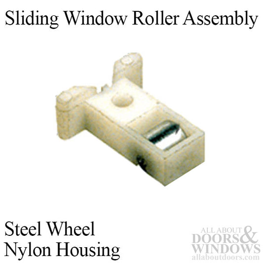 Roller Assembly (Flat) - Sliding Windows, Nylon / Steel