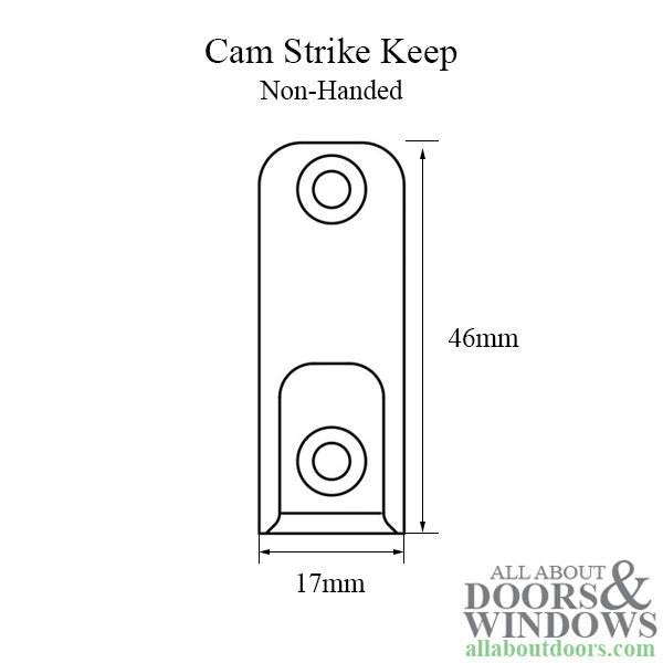 12mm Air Gap, 9mm Axis Non-Handed Cam Strike Keep - 12mm Air Gap, 9mm Axis Non-Handed Cam Strike Keep