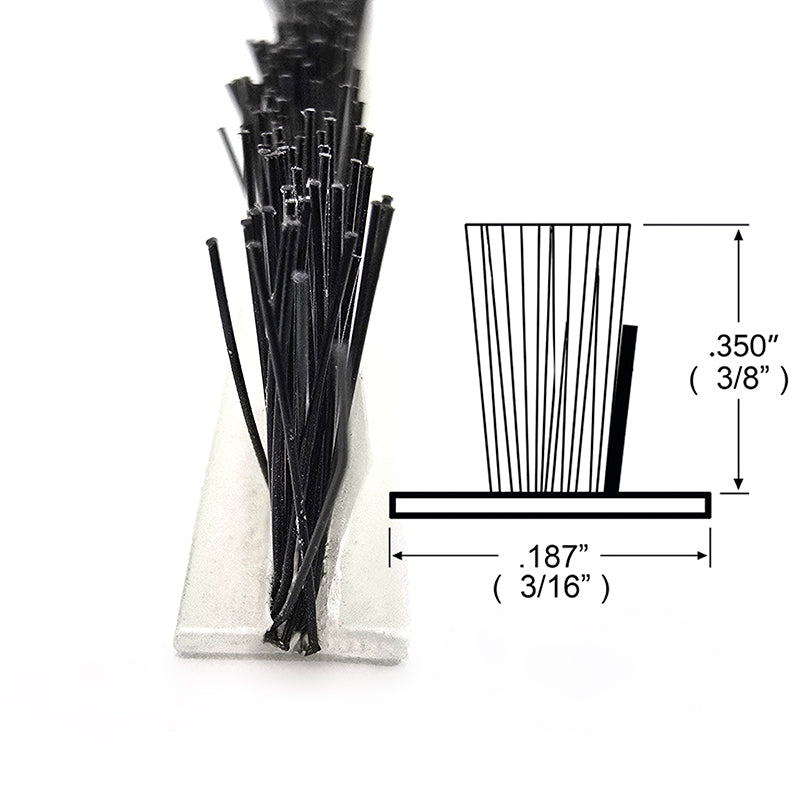 Weatherstrip, Flat Back Pile, .187 T-Backing x .350 Course Pile, with Fin - Weatherstrip, Flat Back Pile, .187 T-Backing x .350 Course Pile, with Fin