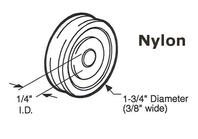 Roller Only,  1-3/4 inch Dia. Wheel ; 1/4 inch hole;  3/8 inch t - Roller Only,  1-3/4 inch Dia. Wheel ; 1/4 inch hole;  3/8 inch t