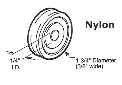 Roller Only,  1-3/4 inch Dia. Wheel ; 1/4 inch hole;  3/8 inch t - Roller Only,  1-3/4 inch Dia. Wheel ; 1/4 inch hole;  3/8 inch t