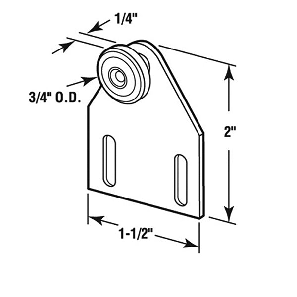 Shower Door Ball Bearing Roller Assembly with Straight Bracket 3/4 Inch Wheel Diameter - Shower Door Ball Bearing Roller Assembly with Straight Bracket 3/4 Inch Wheel Diameter