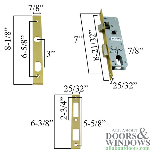 Papaiz Double Cylinder Keyed Handle Set Replacement - Papaiz Double Cylinder Keyed Handle Set Replacement