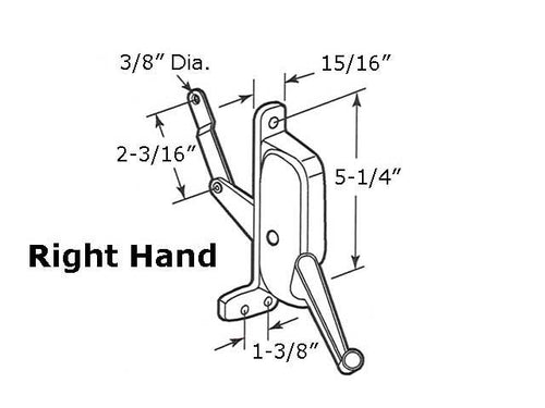Operator, Type 2 Awning Window, Aluminum, Stanley-C&E  RH - Operator, Type 2 Awning Window, Aluminum, Stanley-C&E  RH