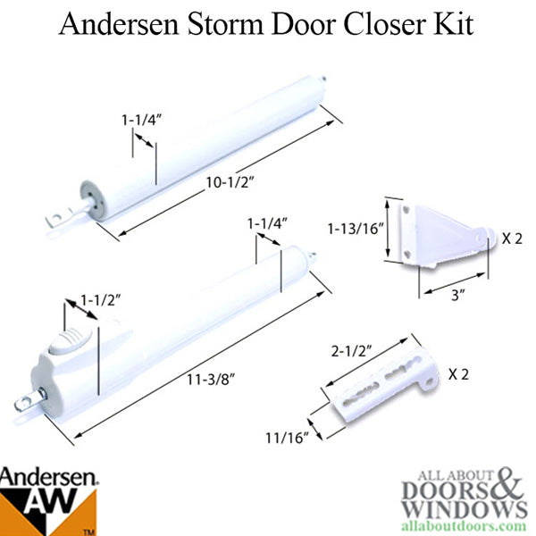 Andersen / Emco 2 pack Push Button Storm / Screen Door Closer Kit - Choose Color - Andersen / Emco 2 pack Push Button Storm / Screen Door Closer Kit - Choose Color