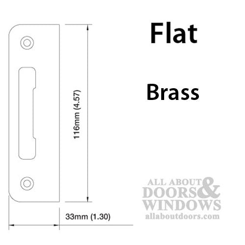 Strike Plate, PT0002N, Flat Tongue 1.30 x 4.57 - Brass