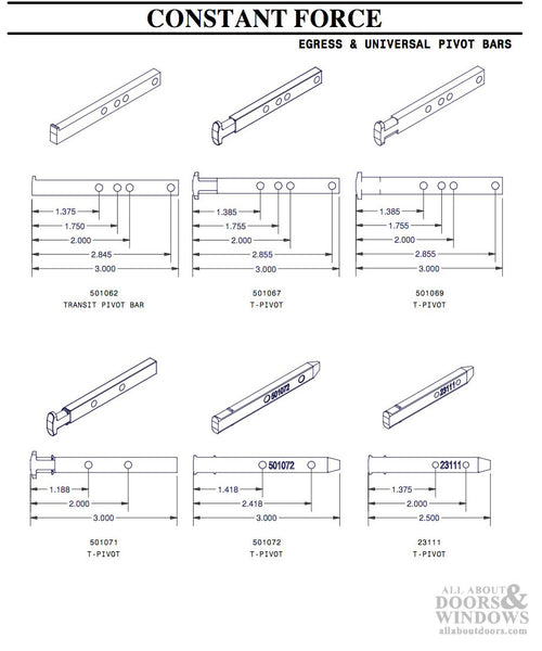 T-Head Pivot Bar, 2 hole  3 inch - Zinc Die cast - T-Head Pivot Bar, 2 hole  3 inch - Zinc Die cast