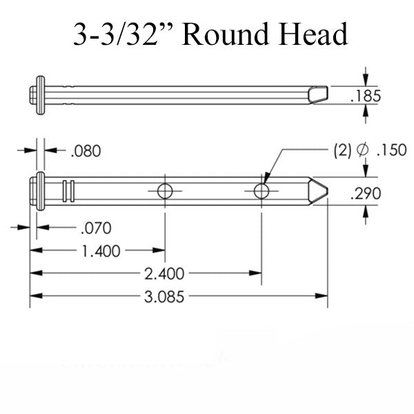 Pivot Bar for Vinyl Tilt Windows 3-1/8 Inch - Pivot Bar for Vinyl Tilt Windows 3-1/8 Inch
