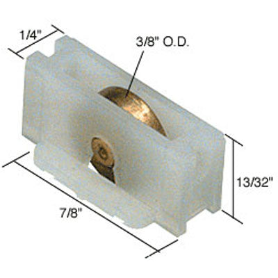 Roller Assembly (Flat) - Sliding Windows, Nylon / Brass - Roller Assembly (Flat) - Sliding Windows, Nylon / Brass