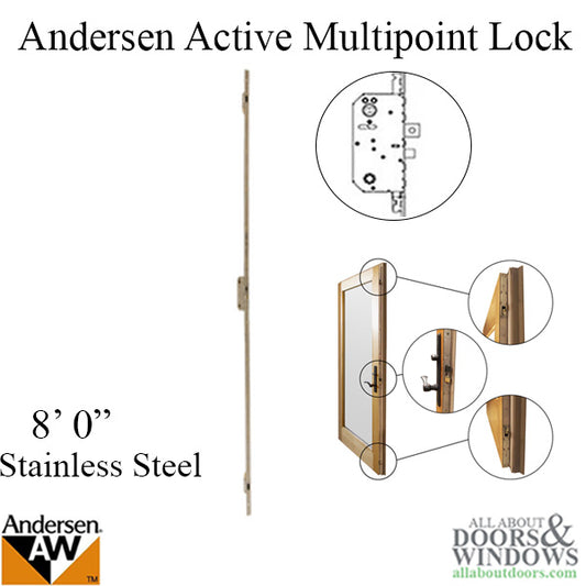 Andersen Multipoint Lock, FWH80 Active Door - Stainless Steel