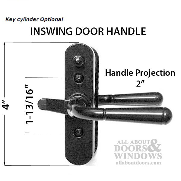 Inswinging storm /screen door lever Keyed - Black - Inswinging storm /screen door lever Keyed - Black