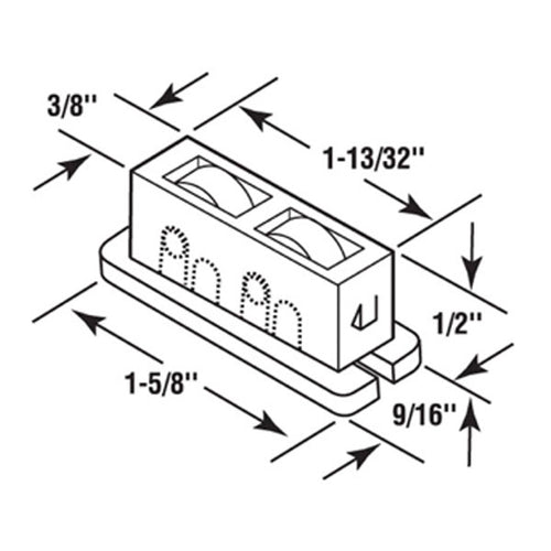 Roller Assembly (Flat) - Sliding Windows, Nylon / Stainless Steel - Roller Assembly (Flat) - Sliding Windows, Nylon / Stainless Steel