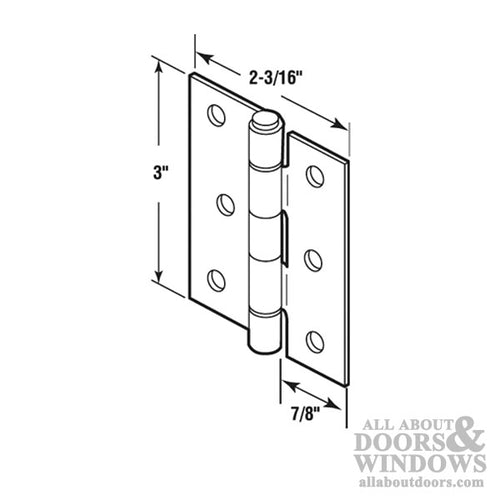 Storm Door Hinge 2-3/16 x 3 Aluminum 2 Pack - Storm Door Hinge 2-3/16 x 3 Aluminum 2 Pack