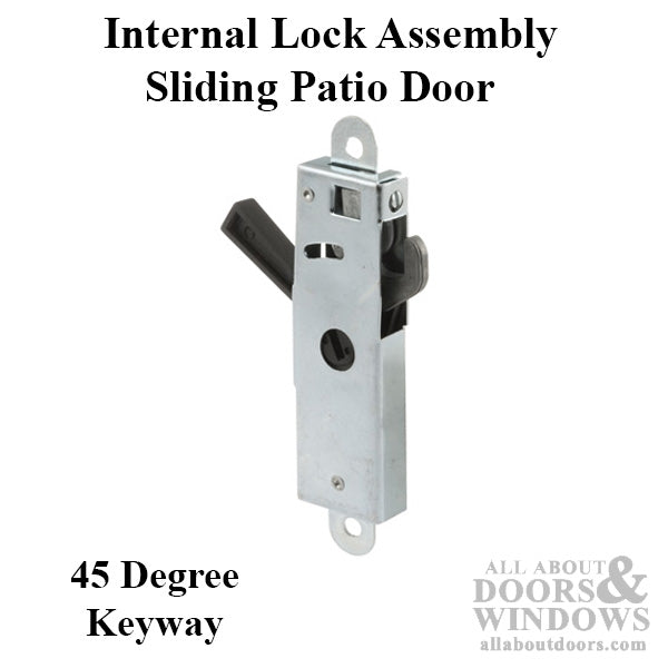 Internal Lock Assembly, 45 Degree Keyway, Sliding Patio Door - Steel - Internal Lock Assembly, 45 Degree Keyway, Sliding Patio Door - Steel