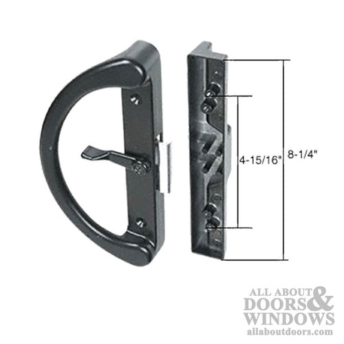 Sliding Patio Door Dual Clasp Diecast Handle Set for Sliding Patio Door Black - Sliding Patio Door Dual Clasp Diecast Handle Set for Sliding Patio Door Black