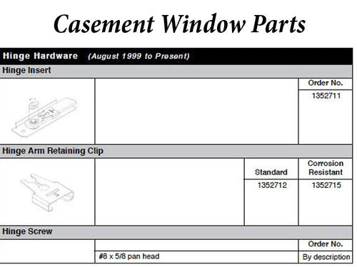 Andersen Perma-Shield Improved/E-Z Casement Windows - Hinge Insert - Andersen Perma-Shield Improved/E-Z Casement Windows - Hinge Insert