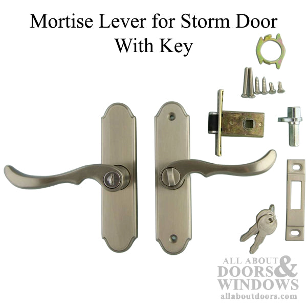 Larson Mortise Lever, 1-3/16 Backset, Storm Door with Key - Larson Mortise Lever, 1-3/16 Backset, Storm Door with Key