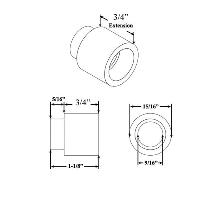 Hoppe Handle Extension, Active / Inactive Trim 3/4