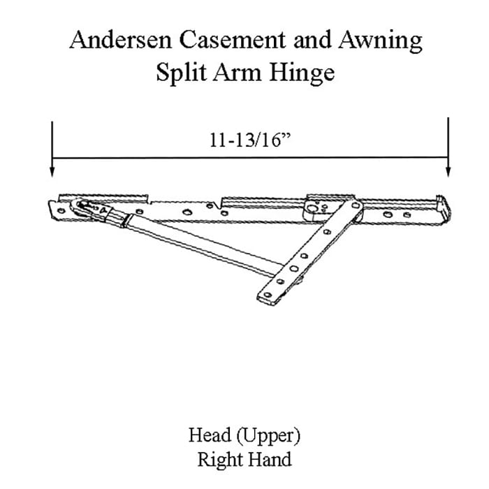 Andersen Awning/Casement Left-Hand Split Arm Head Hinge - Andersen Awning/Casement Left-Hand Split Arm Head Hinge