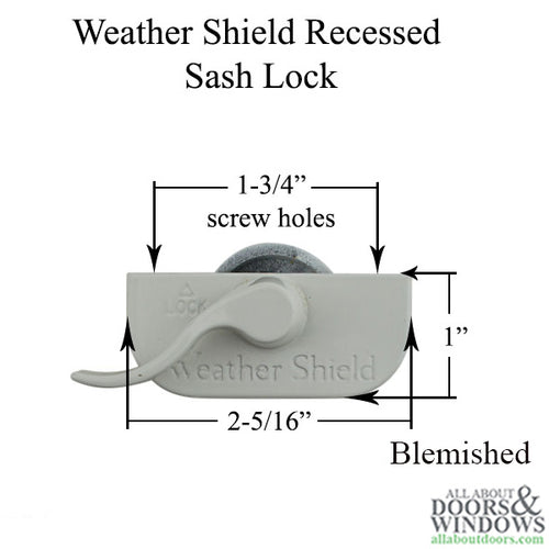 Weather Shield Recessed Sash Lock, 1-3/4