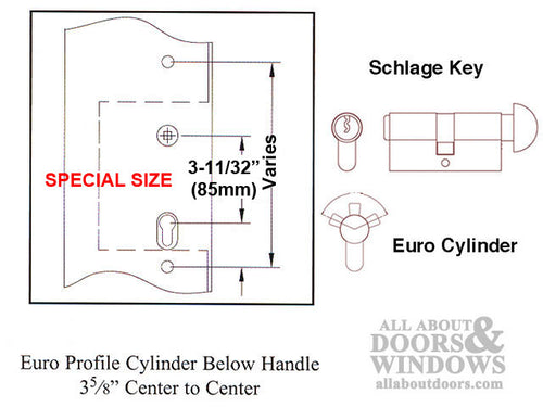 Discontinued Active or Inactive MP Lock Trim 85mm PZ,  55T/10 Euro Cylinder - Satin Nickel - Discontinued Active or Inactive MP Lock Trim 85mm PZ,  55T/10 Euro Cylinder - Satin Nickel