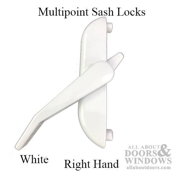 Multipoint sash lock, casement lock handle,  RH - White - Multipoint sash lock, casement lock handle,  RH - White