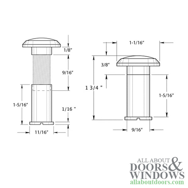 180 Degree Door Viewer for 1-3/8 in -2 in Doors - Choose Finish - 180 Degree Door Viewer for 1-3/8 in -2 in Doors - Choose Finish