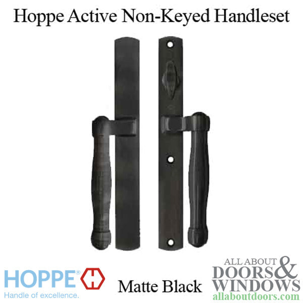 HOPPE HLS 9000 Sliding Door Handle Set Active Non-Keyed Outside Matte Black - HOPPE HLS 9000 Sliding Door Handle Set Active Non-Keyed Outside Matte Black