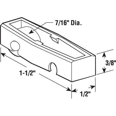 Roller Assembly (Flat) - Sliding Windows, Nylon / Brass - Roller Assembly (Flat) - Sliding Windows, Nylon / Brass