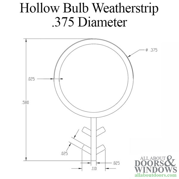 Weatherstrip For Doors and Windows Durable Seal .375 Inch Diameter Hollow Bulb White Weatherstrip - Weatherstrip For Doors and Windows Durable Seal .375 Inch Diameter Hollow Bulb White Weatherstrip