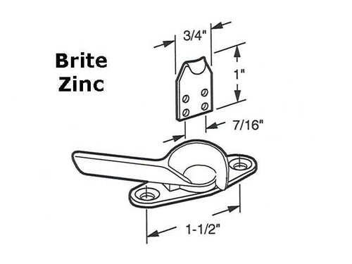 Sash Lock - Vinyl and Aluminum Sash Hardware, Diecast / Steel - Brite Zinc - Sash Lock - Vinyl and Aluminum Sash Hardware, Diecast / Steel - Brite Zinc