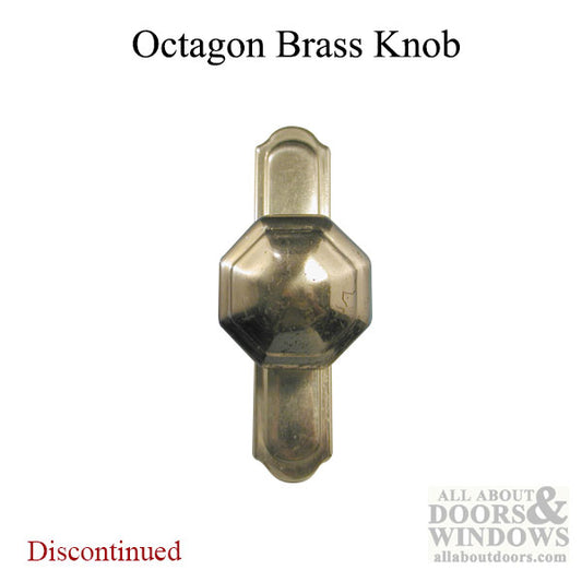 Storm Door Handle Octagon Style Brass Knob 1.75 Inch Hole Spacing