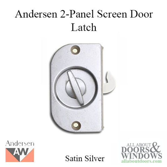 Discontinued - Andersen 2 Panel Patio Door Screen Latch / Lock - Satin Silver