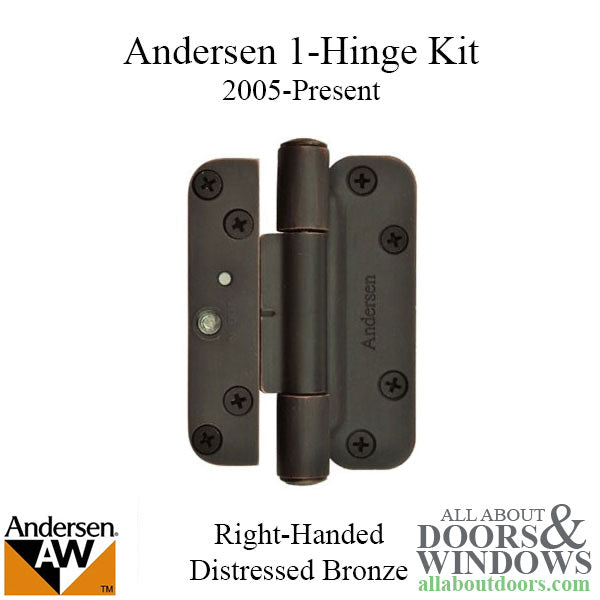 1 Hinge Kit, 2005-Present Andersen FWH Right Hand Door - Distressed Bronze - 1 Hinge Kit, 2005-Present Andersen FWH Right Hand Door - Distressed Bronze