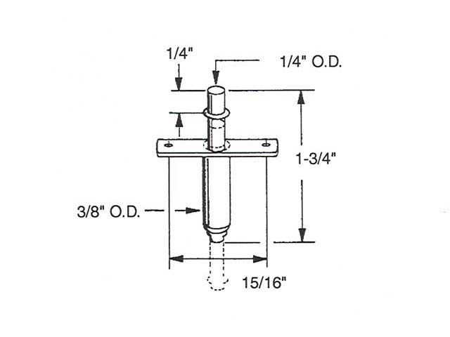 Spring Loaded Top Pivot for Bi-Folding Door - Steel - Spring Loaded Top Pivot for Bi-Folding Door - Steel