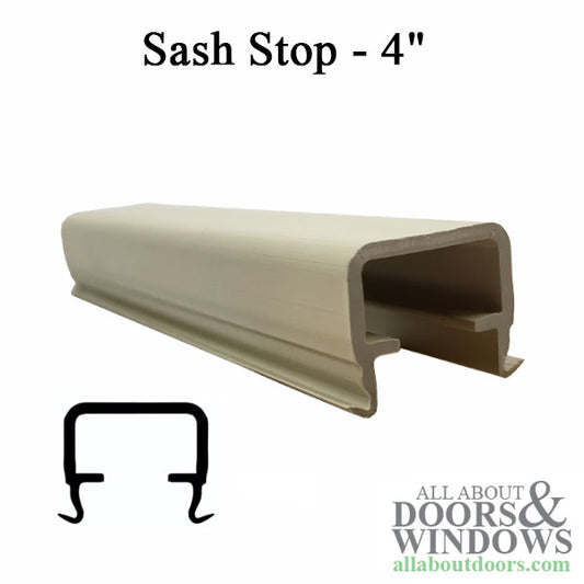 Single / Double Hung Sash Stop, 4"  Sliding Window - Tan
