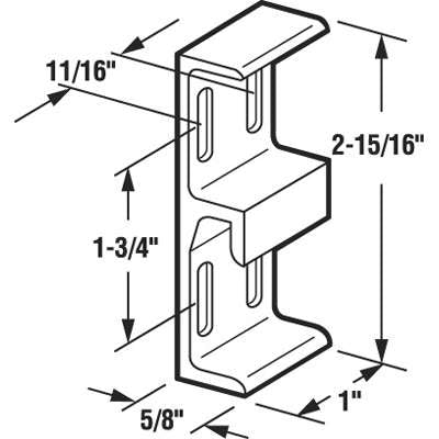 Sliding Glass Door Face Mount Keeper 1-3/4