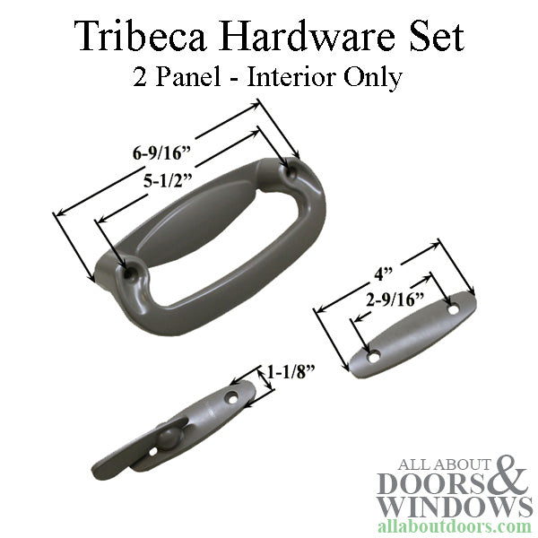 Andersen Tribeca 2-Panel Interior Trim Hardware - Stone - Andersen Tribeca 2-Panel Interior Trim Hardware - Stone