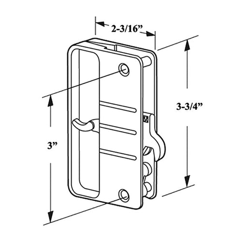 Non-Handed Latch & Pull Handle Set with Security Lock for Sliding Screen Door - Black - Non-Handed Latch & Pull Handle Set with Security Lock for Sliding Screen Door - Black