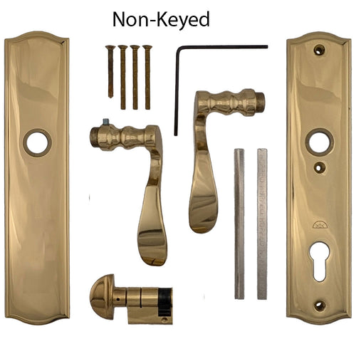Hoppe Wide Plate Munchen Active Handle Set, M112PL M370  Polished Brass - Hoppe Wide Plate Munchen Active Handle Set, M112PL M370  Polished Brass