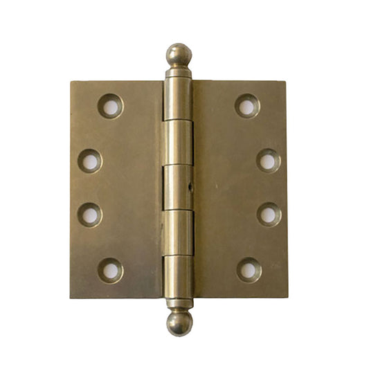 Nobilus 4" x 4" Ball Tip Butt Hinge, Non-Removable Pin - Light Bronze