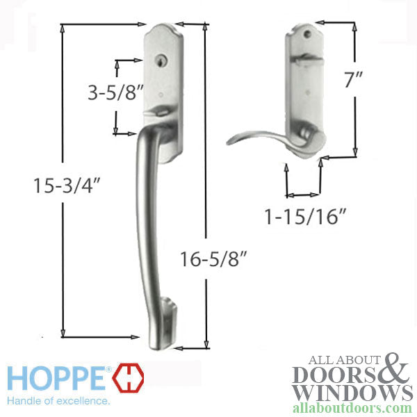 Hoppe Munchen  HLS2000 Traditional Entrance Handle Set, Right Hand - Hoppe Munchen  HLS2000 Traditional Entrance Handle Set, Right Hand