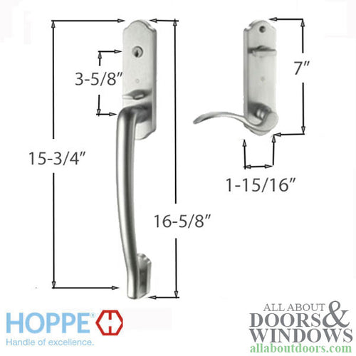 Hoppe Munchen  HLS2000 Traditional Entrance Handle Set, Right Hand - Hoppe Munchen  HLS2000 Traditional Entrance Handle Set, Right Hand