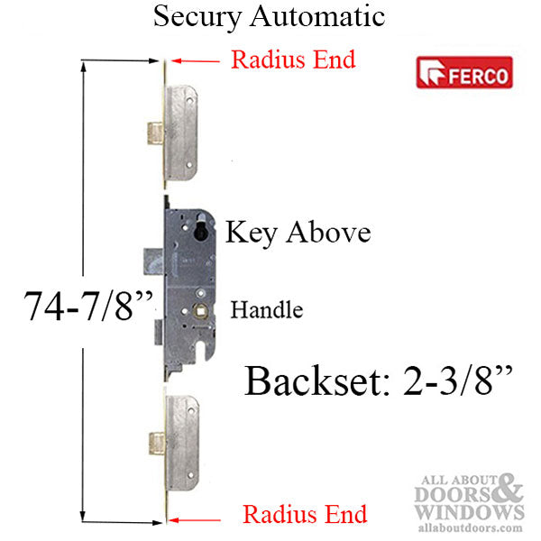 Secury Automaitc Lock for Lever Handles, 8ft Doors, 60mm- SS - Secury Automaitc Lock for Lever Handles, 8ft Doors, 60mm- SS