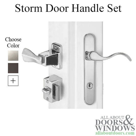 Wright 4 Post Storm Door Handle Set with Keyed Deadbolt